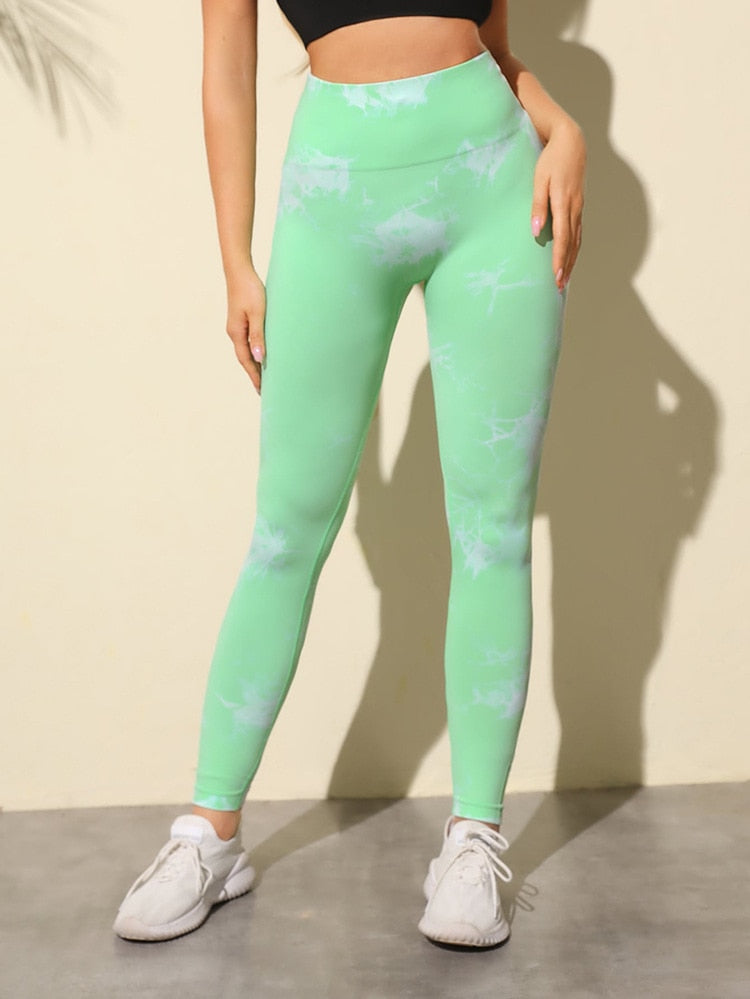 Marbling Tie-Dye Yoga Pants Sports Leggings Exercise Running Fitness High Waist Seamless Gym Leggings Women's Workout Tights The Clothing Company Sydney