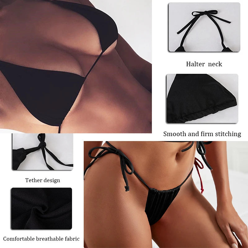 2 Piece Bikini Set Women Backless Low Waist Skull Pattern Printed Swimsuit Beach Surfing Vacation Swimwear - The Clothing Company Sydney
