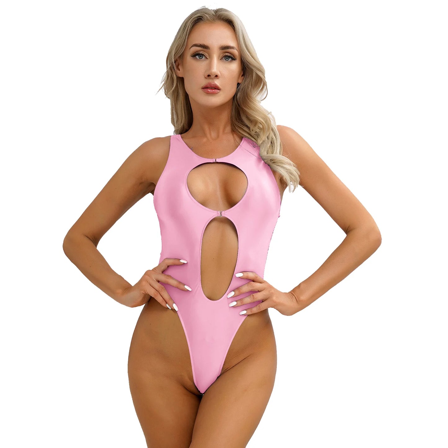 One Piece Womens Bodysuit High Cut Tight Monokini Summer Swimsuit Party Romper Swimwear - The Clothing Company Sydney