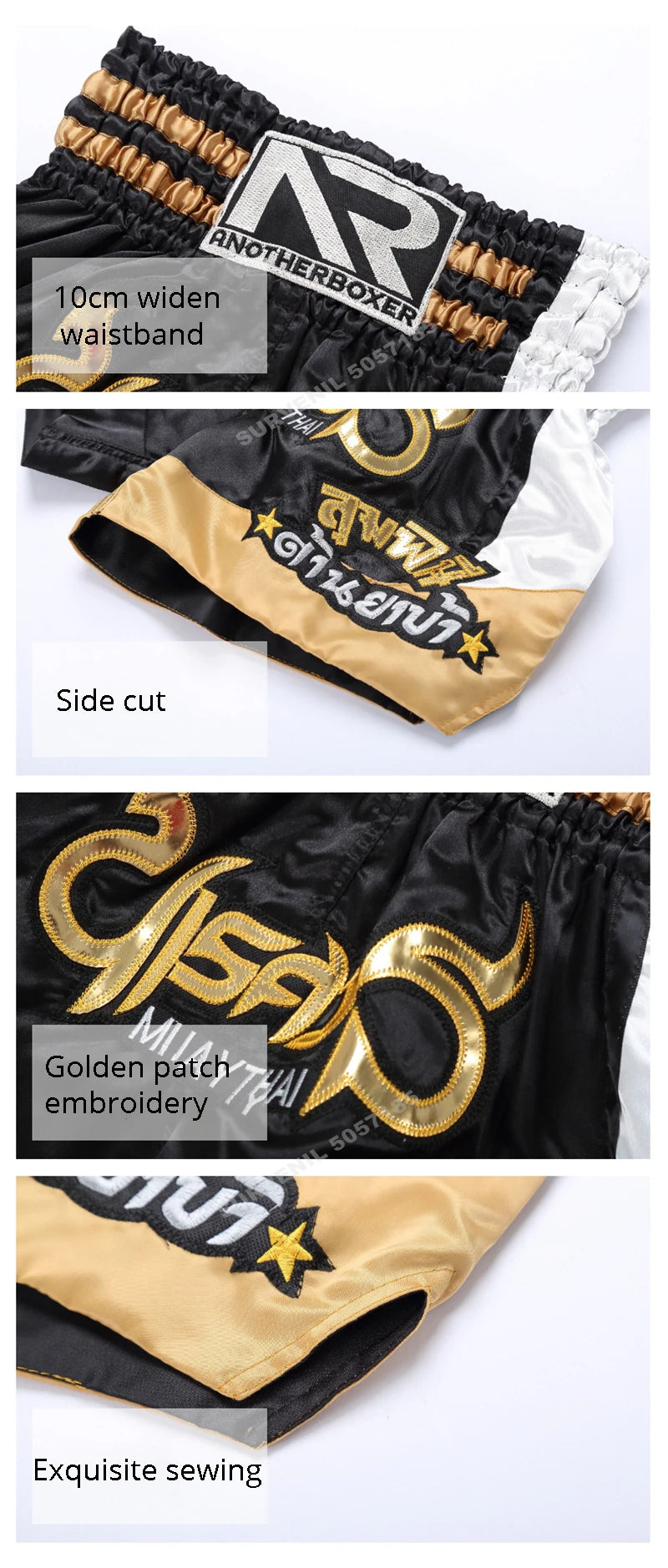 Muay Thai Shorts Embroidery Boxing Shorts Women's Men's Kids Kickboxing Fight Shorts Free Combat Grappling Martial Arts Clothing - The Clothing Company Sydney