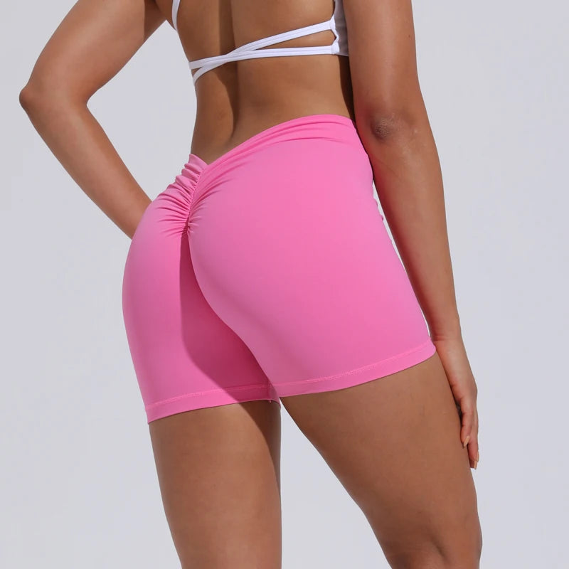 V-Back shorts High waist yoga women's training sports fitness pants Activewear Short - The Clothing Company Sydney