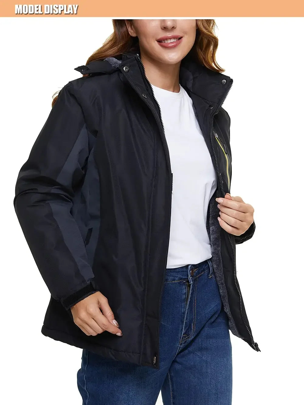 Winter Ski Jackets Womens Hiking Trekking Thicken Fleece Snow Jacket Outdoor Warm Windproof Windbreaker Outwear Parka - The Clothing Company Sydney