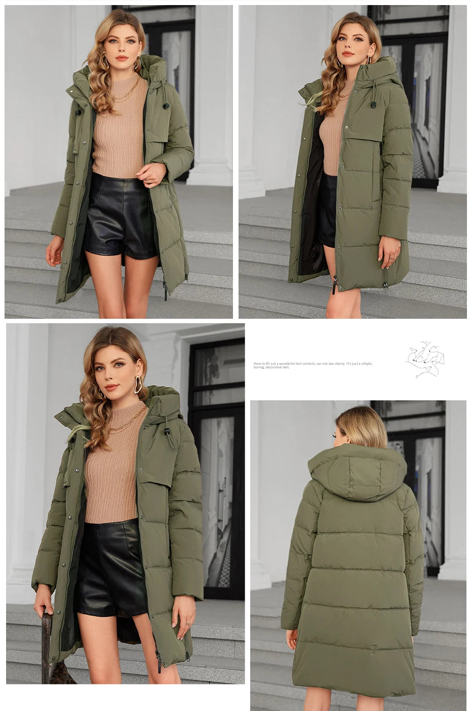 Women's Full Hooded Down Jacket The Clothing Company Sydney