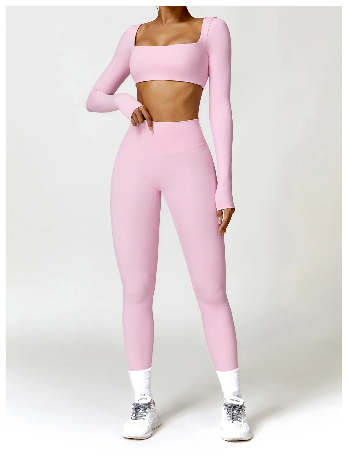 2 Piece Yoga Suit Sports Set Women Quick-Drying Gym Set Tracksuit Running Workout Long Sleeve Sports Shirt Clothing - The Clothing Company Sydney