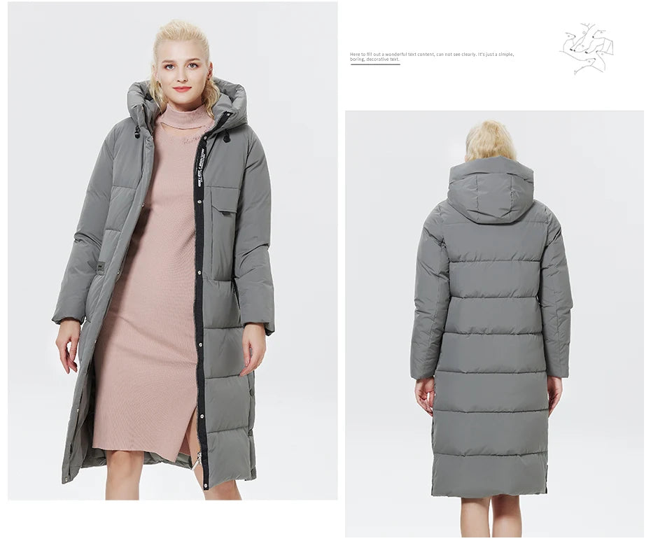 Women's Outwear Parka Super Long Warm And Windproof Zipper Cotton Coat Winter Jackets - The Clothing Company Sydney