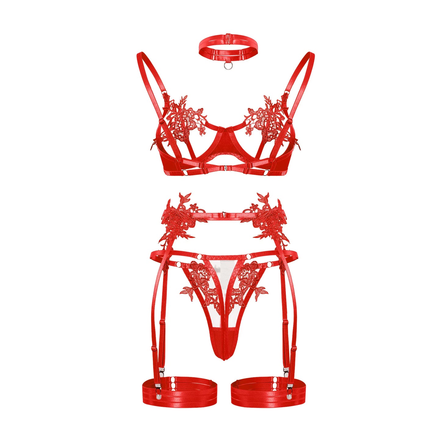 Lingerie Open Bra See Through Fancy Underwear Luxury Lace Outfits Intimate Lingerie Set - The Clothing Company Sydney