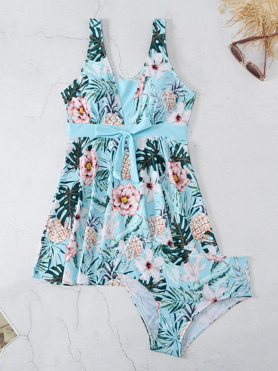 Floral Tankini Set 2 Piece Women Swimsuit High Waist Swimwear Bathers Bathing Swimming Suit Summer Beachwear - The Clothing Company Sydney