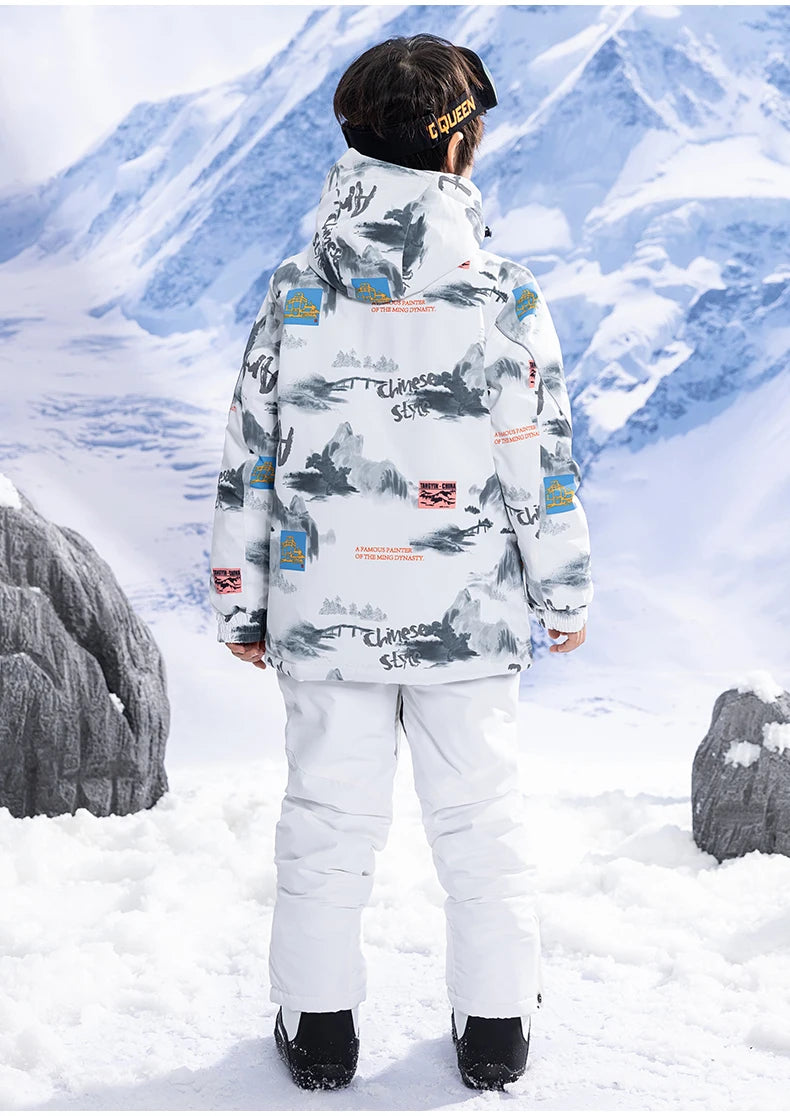 Children's Snow Suit Outfit Wear Outdoor Waterproof Windproof Warm Costume Winter Snowboarding Ski Jacket and Strap Pant Boys and Girls The Clothing Company Sydney