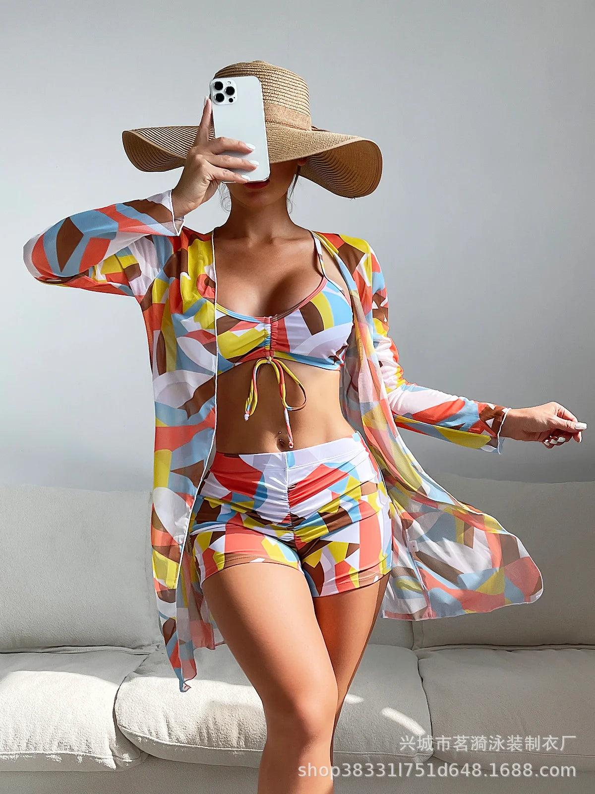 3 Piece Summer Print Swimsuits Tankini Sets Swimwear Beach Wear Bathing Suits Pool Women's Swimming Suit - The Clothing Company Sydney