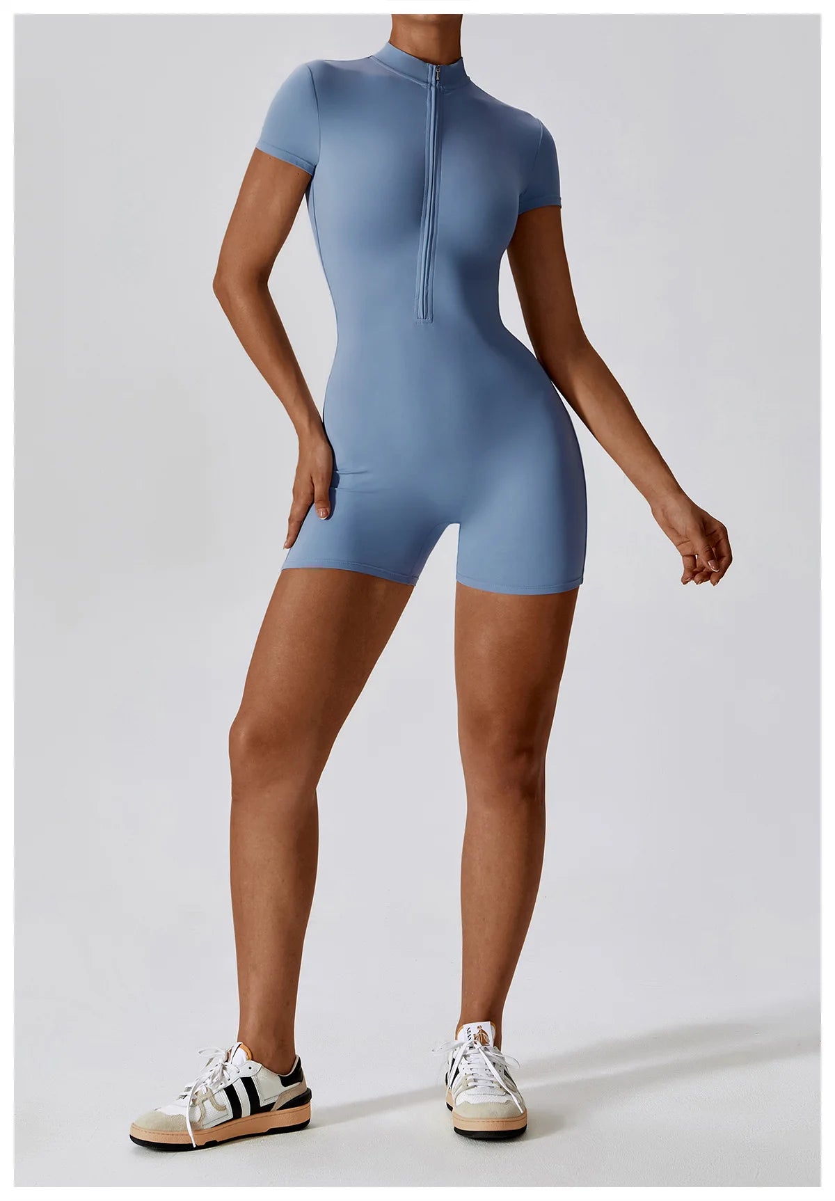 One Piece Jumpsuit Summer Short Sleeve Zipper Sports Wear Gym Fitness Bodysuits Women Dance Running Workout Clothes Yoga Suit The Clothing Company Sydney