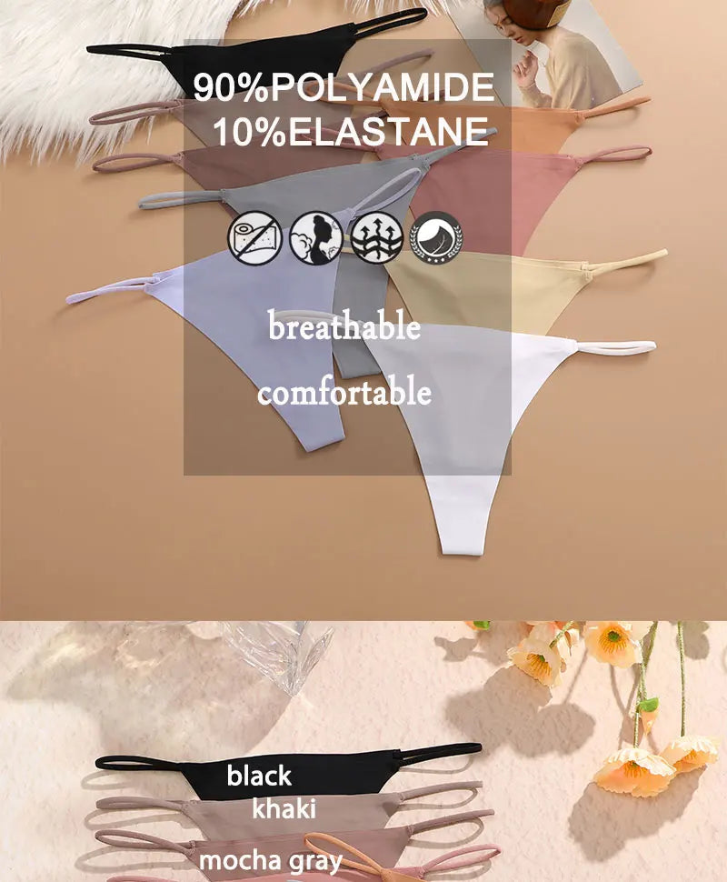 7 Pack Ladies T-back Underpants Stretch Thongs Women Underwear G-string Seamless Panties The Clothing Company Sydney