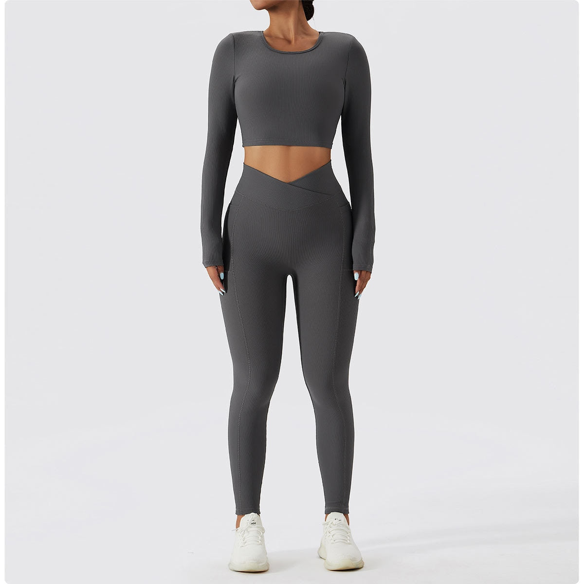 2 Piece Ribbed Yoga Set Women Suit For Fitness Sportswear Seamless Sports Suit Workout Clothes Tracksuit Sports Outfit Gym Clothing Wear The Clothing Company Sydney