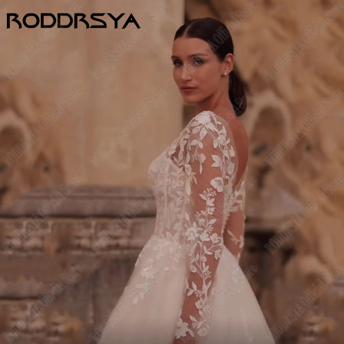 O-Neck Applique Lace Wedding Gowns Women Long Sleeves Boho A-Line Elegant Bride Dresses Customized Dress The Clothing Company Sydney