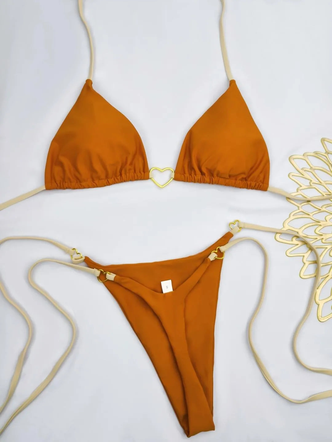 Women's White Bikini Low Waist Lace-up Swimsuit Two-piece Set Swimwear - The Clothing Company Sydney
