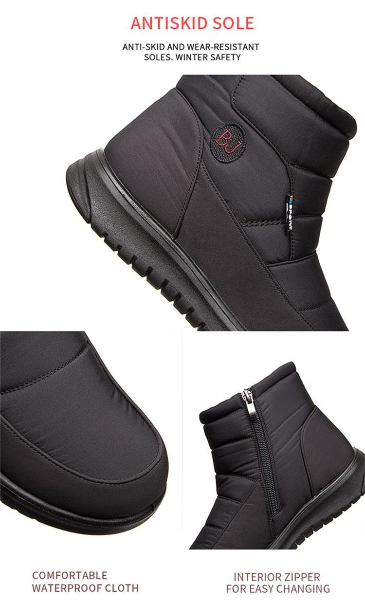 Women Boots Snow Fur Shoes zipper Platform Boots For Women's Girls Soft Ankle Boots Waterproof Plush Winter Shoes The Clothing Company Sydney