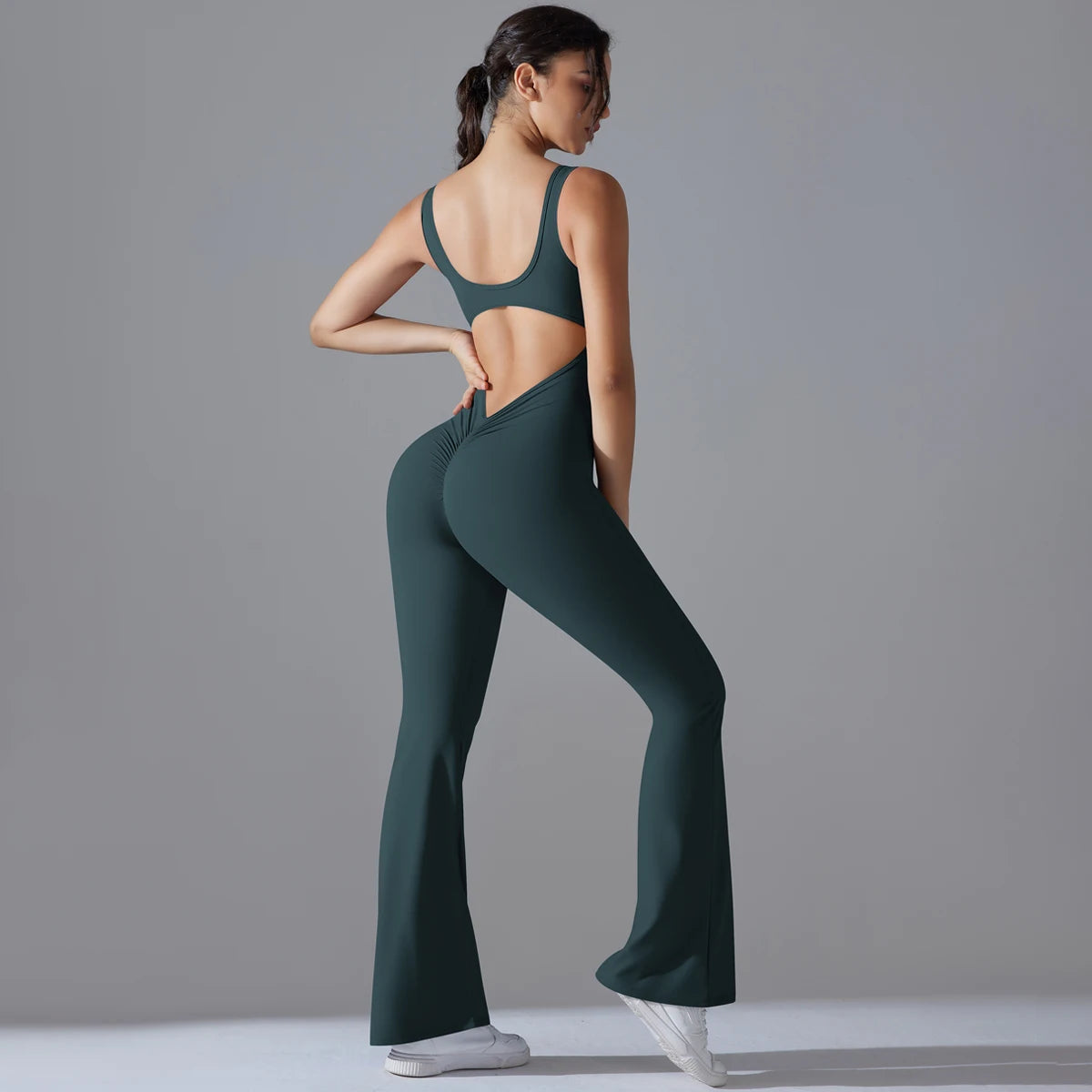 V Back Jumpsuit Gym Set Women Training Yoga Suit Sportswear Sports Fitness Rompers Stretch Workout Bodysuits The Clothing Company Sydney