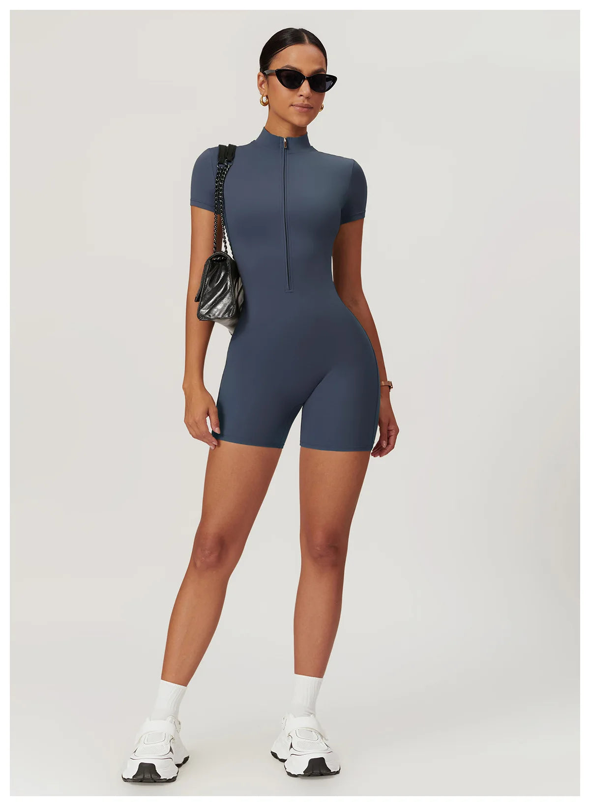 One Piece Jumpsuit Summer Short Sleeve Zipper Sports Wear Gym Fitness Bodysuits Women Dance Running Workout Clothes Yoga Suit The Clothing Company Sydney