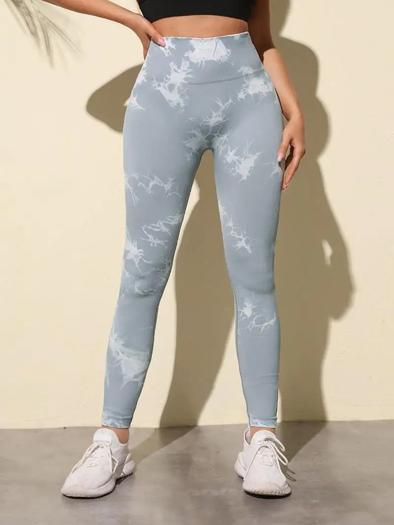Hip Lifting Seamless Fitness Gym Leggings Tie-Dye Yoga Pants Women's Exercise Tights High Waist Workout Pants The Clothing Company Sydney