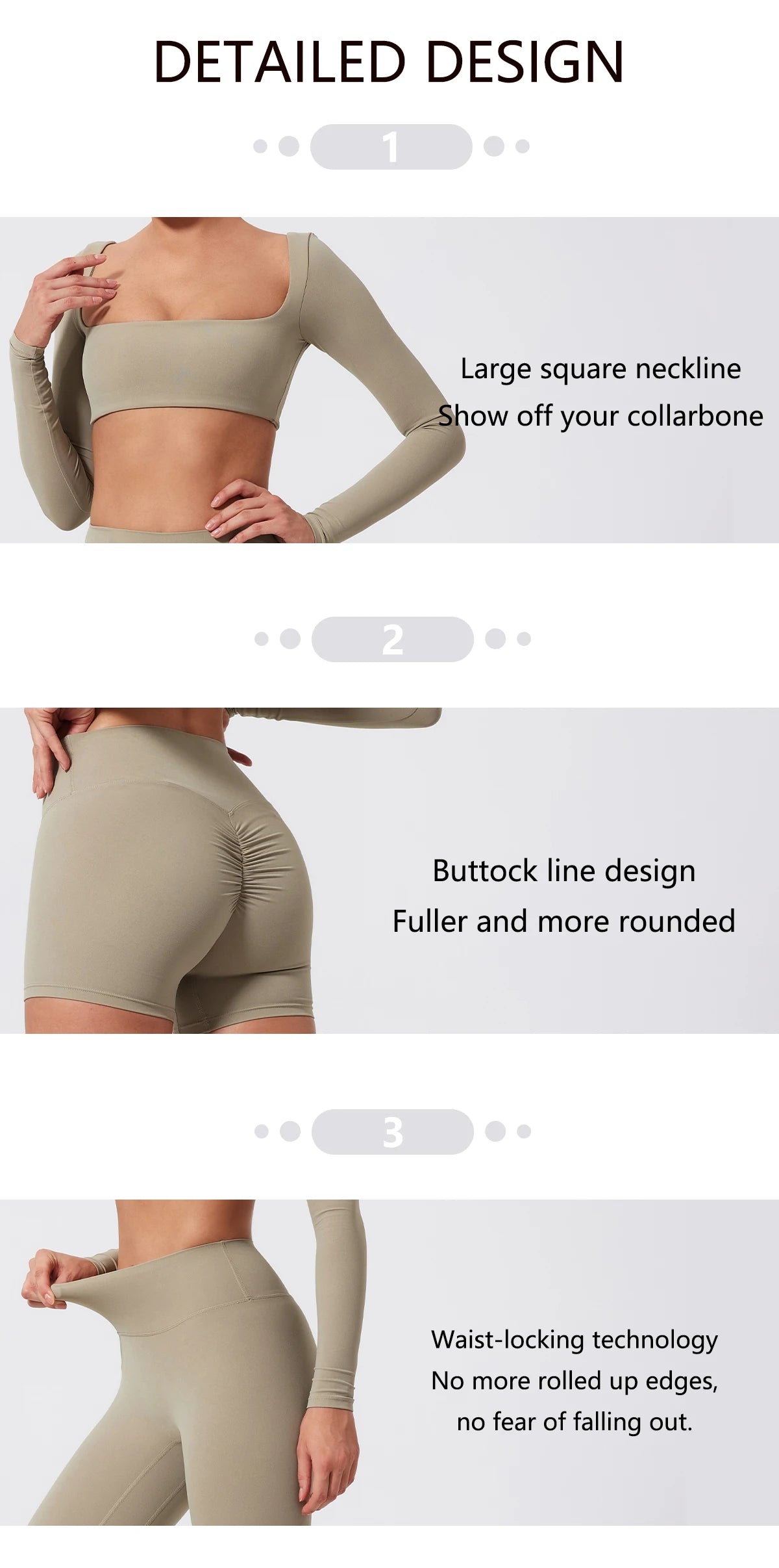2 Piece Long Sleeve Gym Set Women Yoga Clothes Quick-Drying Sportswear Running Leggings Workout Sports Crop Top Shorts - The Clothing Company Sydney