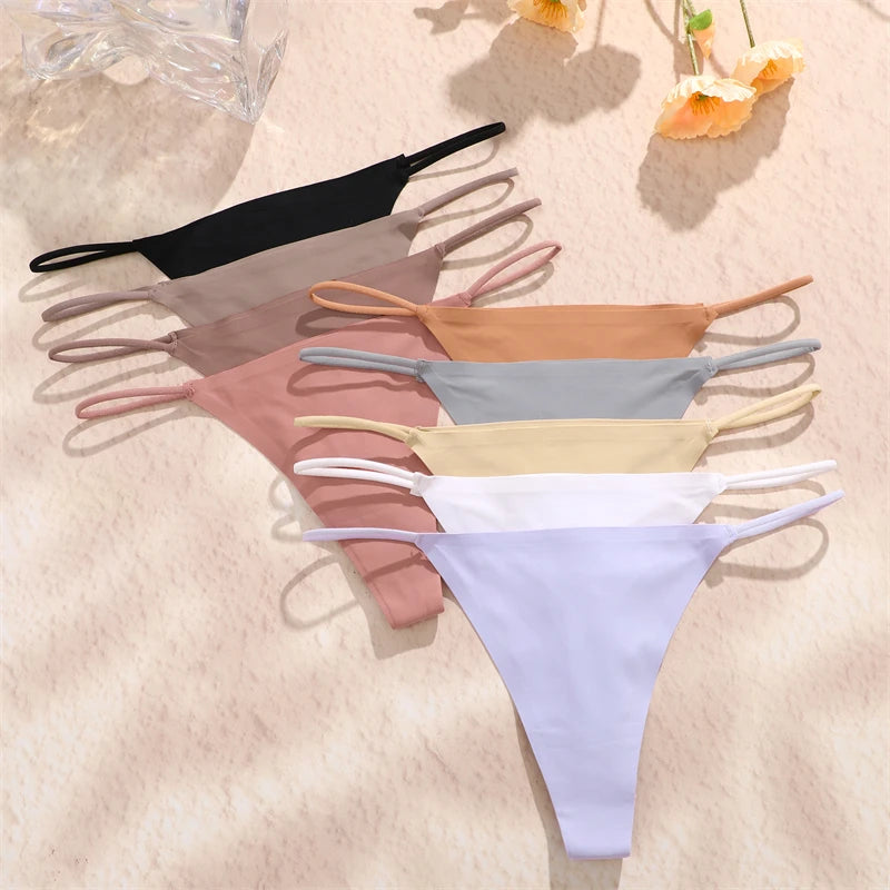 3 Pack Women Seamless Thongs Low Waist Bikini Panties Female Underpants T-back Underwear - The Clothing Company Sydney