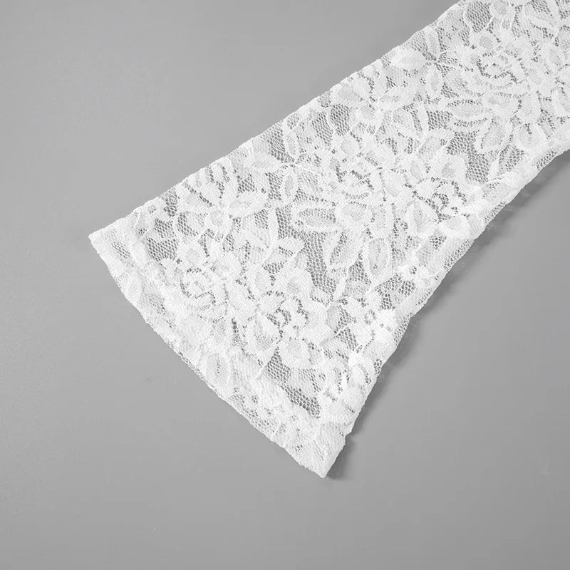 Lace Patchwork Waist Wrap A-line Mini Autumn Winter Dress Backless Club Party Evening Dresses - The Clothing Company Sydney