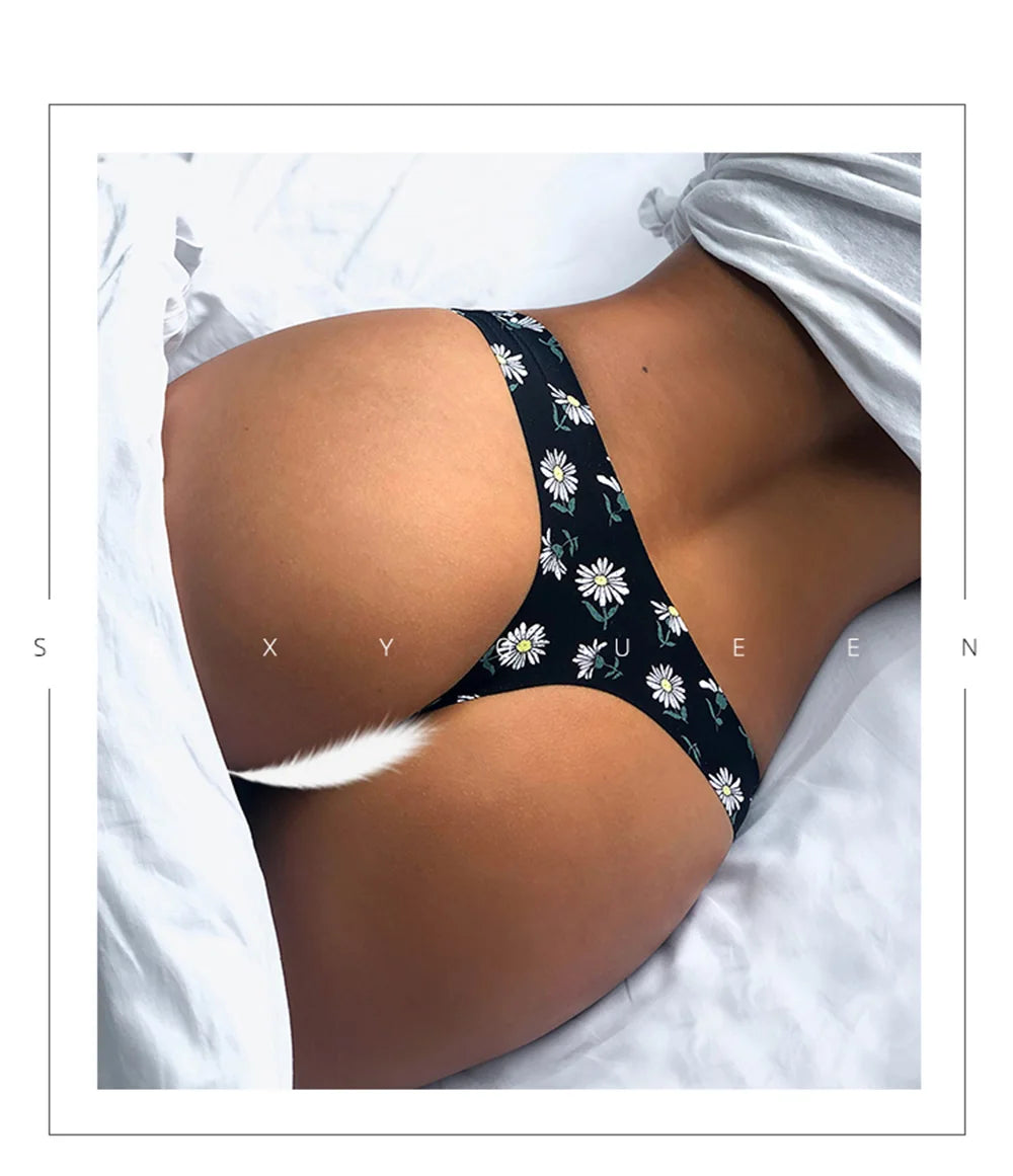 Women's Panties Printed Thong Underwear Seamless T Panties Breathable G-String Ladies Lingerie The Clothing Company Sydney