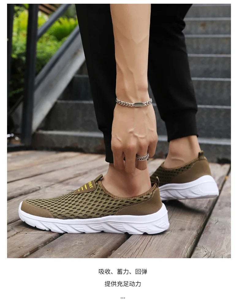 Lightweight Casual Breathable Slip on Male Casual Sneakers Anti-slip Men's Flats Outdoor Walking Shoes - The Clothing Company Sydney