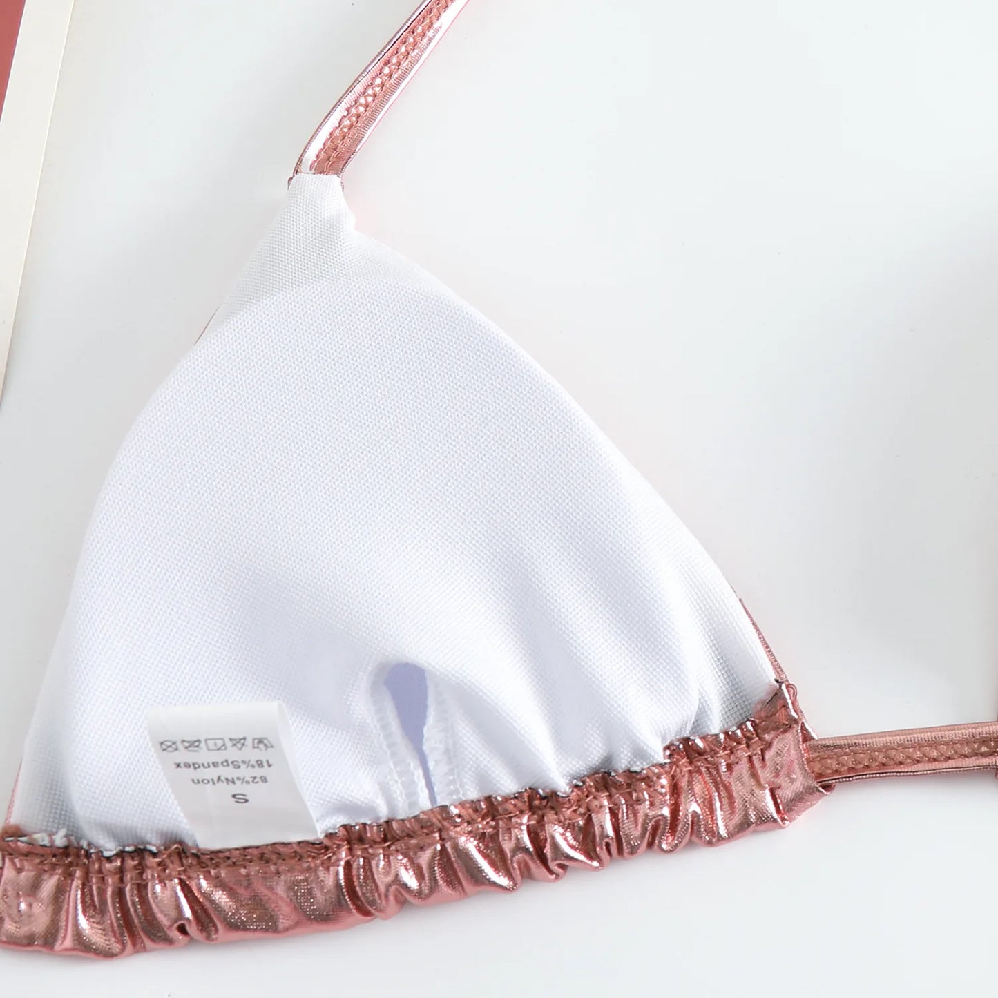 2 Piece Shiny Triangle Micro Thong Bikinis Sets Swimsuit Mini Swimwear Bathing Swiming Suits - The Clothing Company Sydney