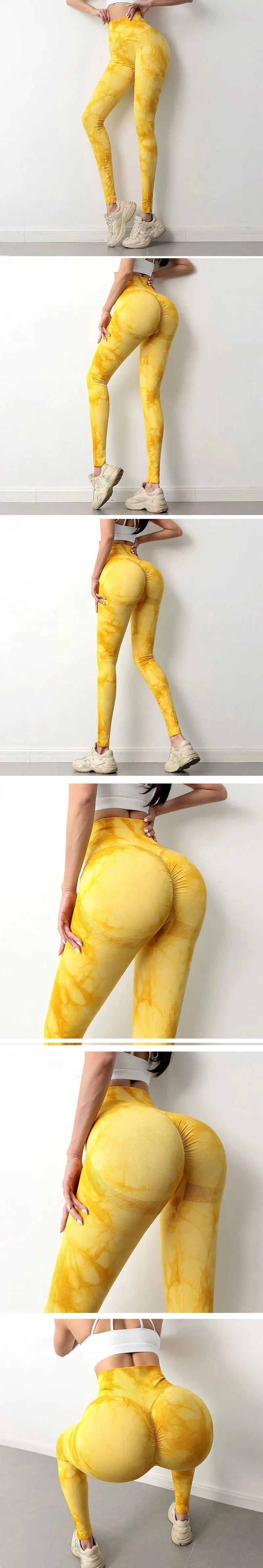 Hip Lifting Seamless Fitness Gym Leggings Tie-Dye Yoga Pants Women's Exercise Tights High Waist Workout Pants The Clothing Company Sydney