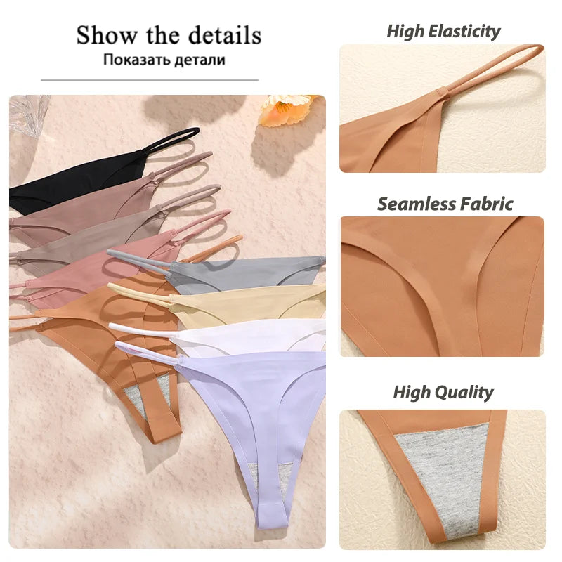 3 Pack Seamless Thong Women Thin Strap Low Waist High Flexibility Panties Briefs T-back Comfortable Underwear The Clothing Company Sydney