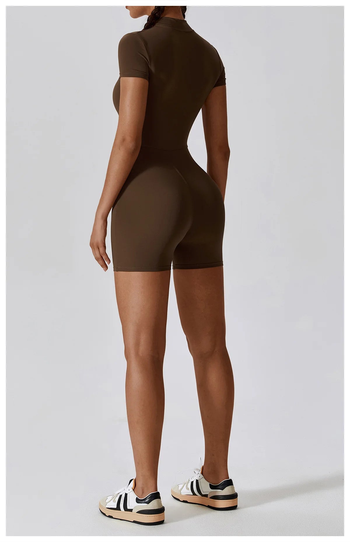 Summer Zipper Short Sleeve Yoga Bodysuit Women's Jumpsuits Yoga Set Gym Push-up Workout Tracksuit Dance Fitness Bodysuit - The Clothing Company Sydney