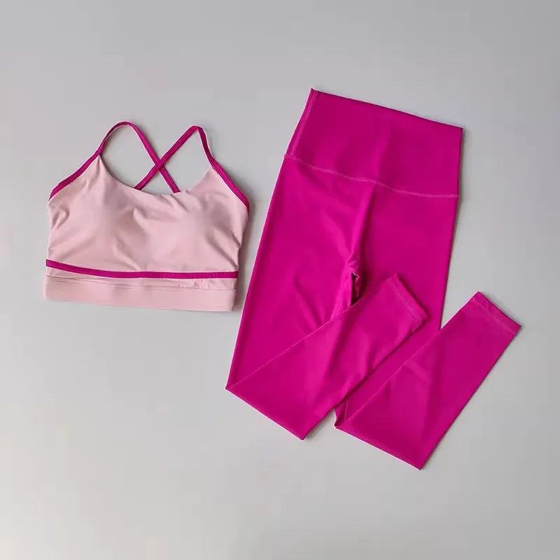 Women's Workout Set 2 Piece High Waist Yoga Leggings Sports Bra Set Gym Suit Activewear Sports Fitness Set Sports Suit The Clothing Company Sydney