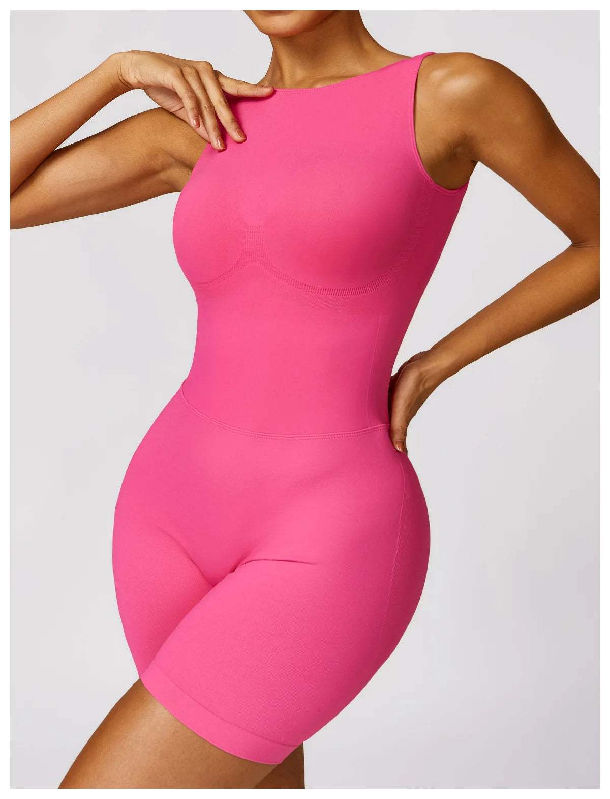 Women's Romper Yoga Hollow Backless Scrunch Seamless One Piece Outfit Fitness Overalls Playsuit Gym Sport Short Jumpsuit - The Clothing Company Sydney