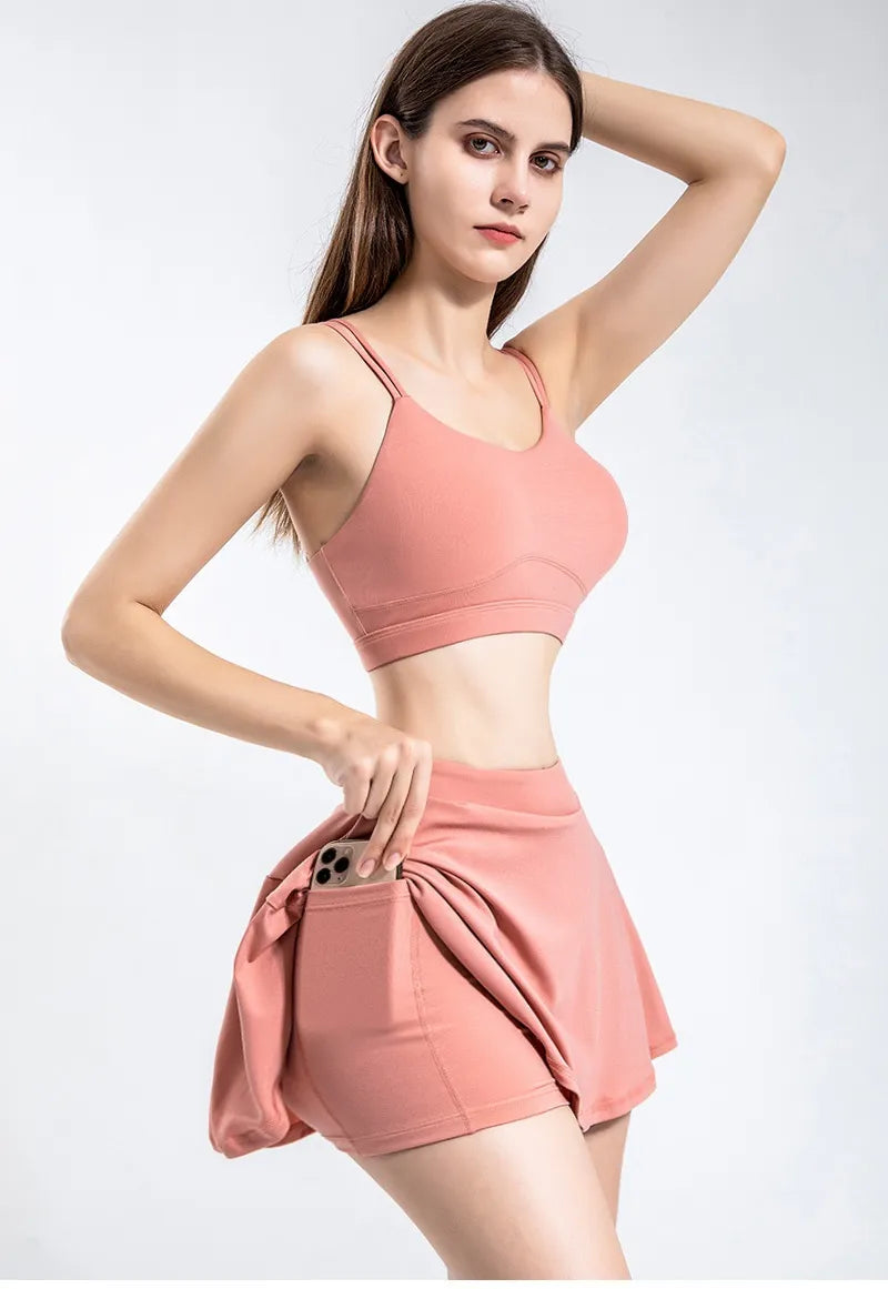 Cloud Hide Safe Tennis Skirts Gym Golf Running Pleated Pantskirt Women Sports Fitness Shorts Pocket High Waist Skort Skirt The Clothing Company Sydney
