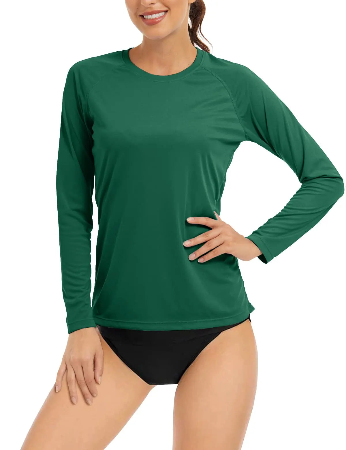 UPF 50+ Sun Skin Protection Quick Dry T-Shirts Women's Long Sleeve Outdoor Performance Tee Shirts Summer Casual Tops - The Clothing Company Sydney