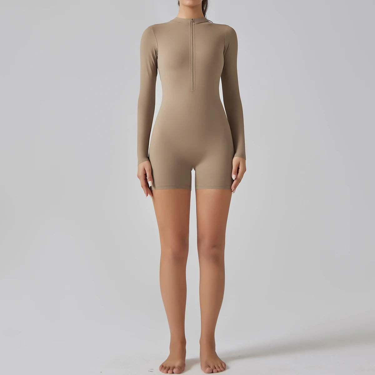 Women's Jumpsuits One-Piece Suit Zipper Long Sleeve Gym Workout Clothes Fitness Bodysuit Sportswear Yoga Set - The Clothing Company Sydney