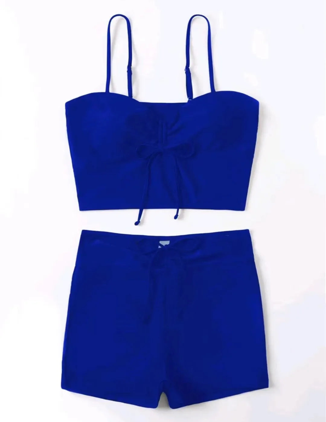 2 Piece Drawstring Front Shorts Bikinis High Waist Swimsuit Women Swimwear Bathers Bathing Swimming Swim Suit Beachwear - The Clothing Company Sydney