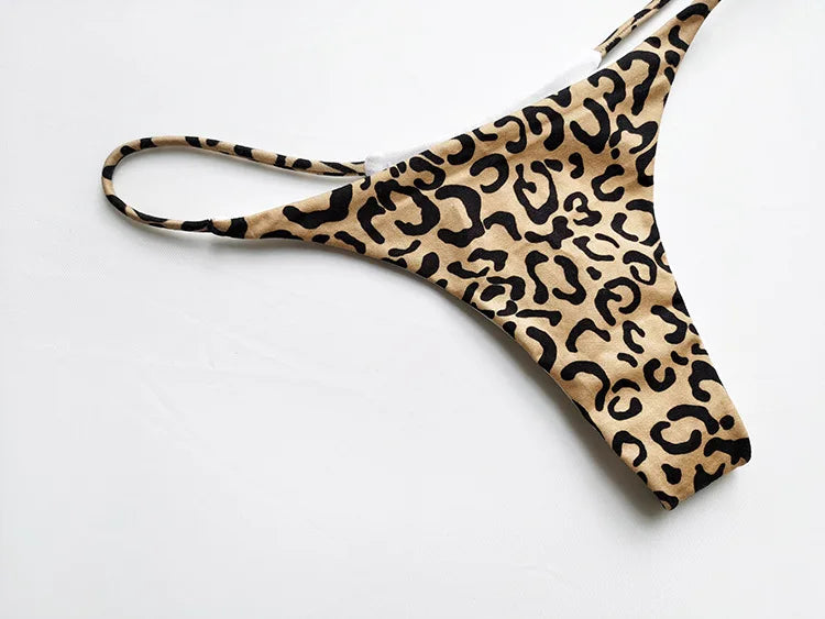 5 Pack Cotton G String Leopard Women Panties Flower Briefs Thong Low Waist T-back Underwear Seamless Lingerie - The Clothing Company Sydney
