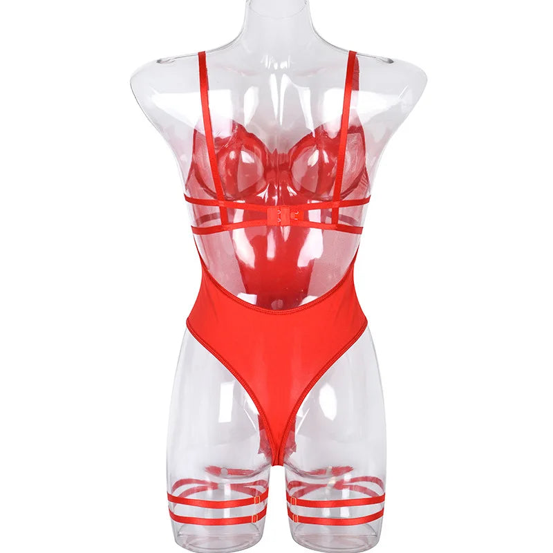 Lace Bodysuit Women's Transparent Lingerie See Through Black Tights Fitness Sissy Crotchless Erotic Body - The Clothing Company Sydney