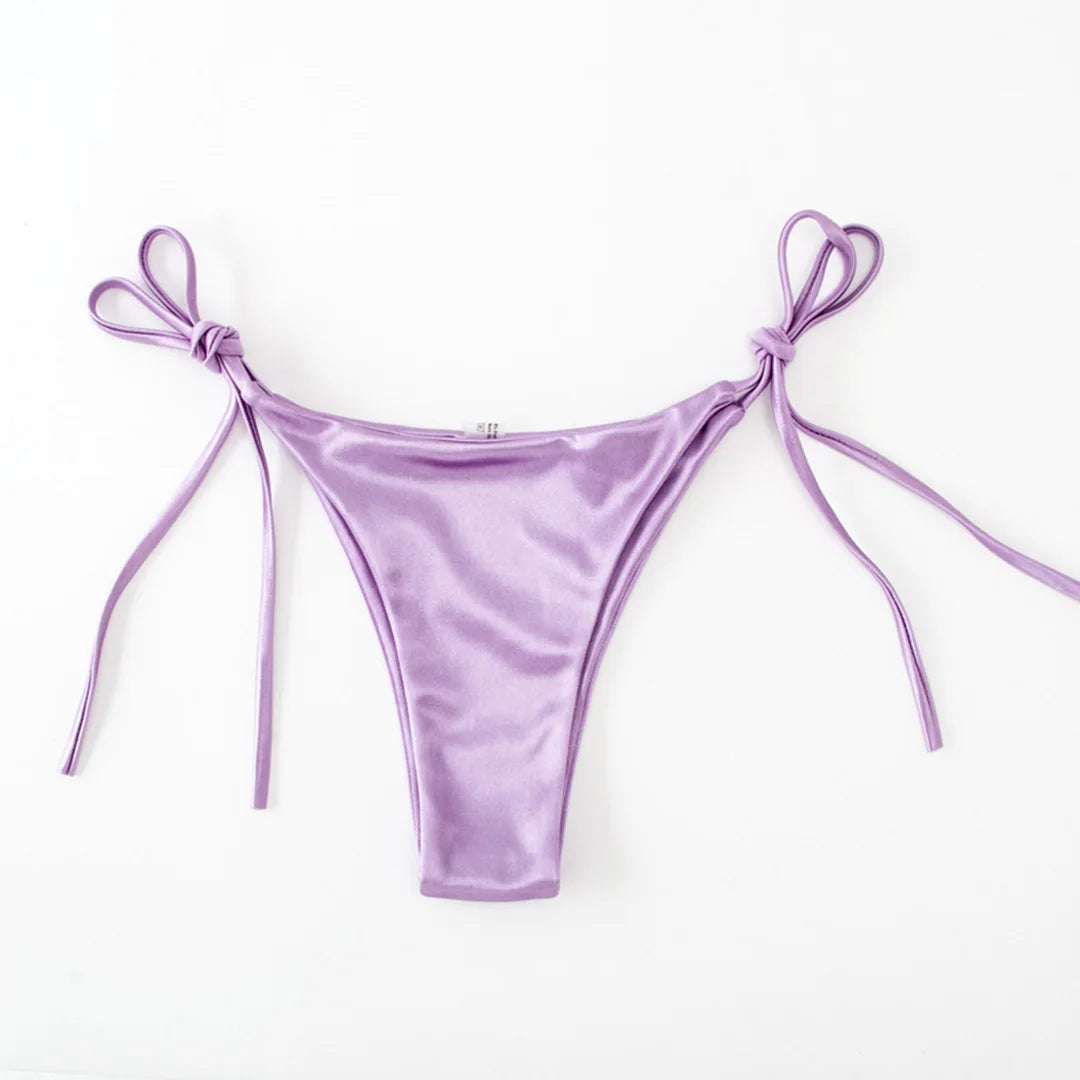 Halter Satin Brazilian Bikini Women Swimwear Female Swimsuit Two-piece Bikini set Bather Bathing Suit The Clothing Company Sydney