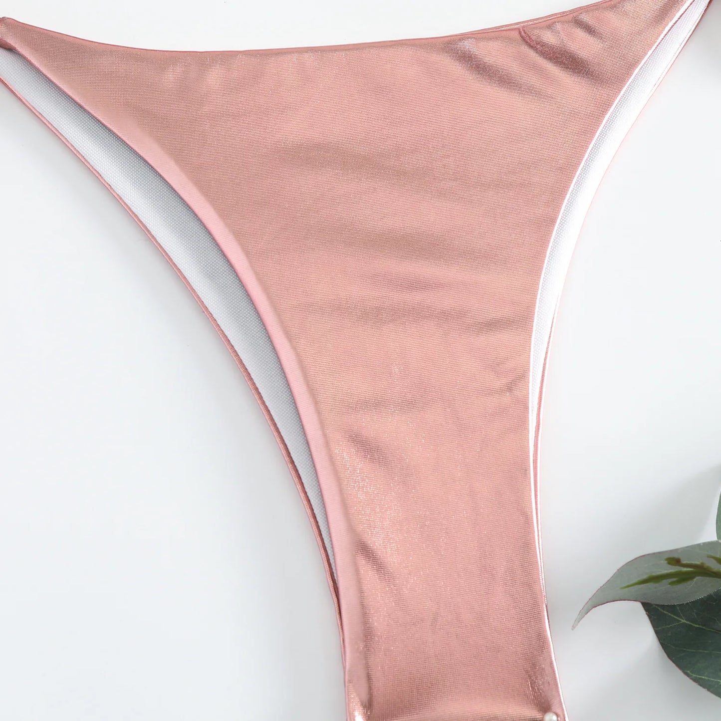 2 Piece Shiny Triangle Micro Thong Bikinis Sets Swimsuit Mini Swimwear Bathing Swiming Suits - The Clothing Company Sydney