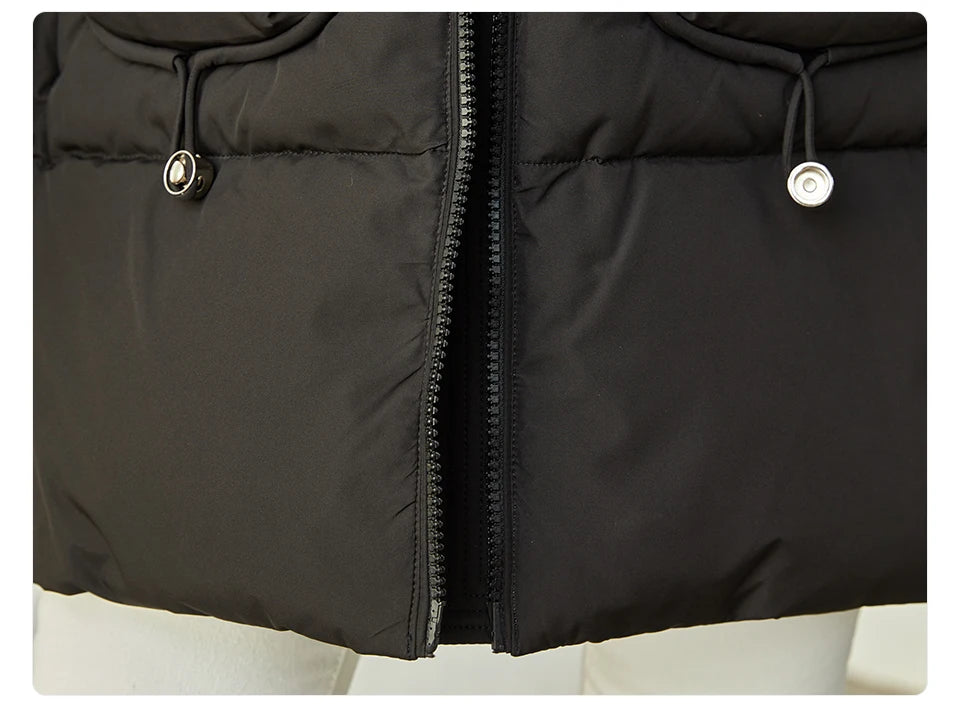 Hooded Parkas Women's Plus Size Casual Hooded Pocket Women Down Jacket Coat Outwear - The Clothing Company Sydney