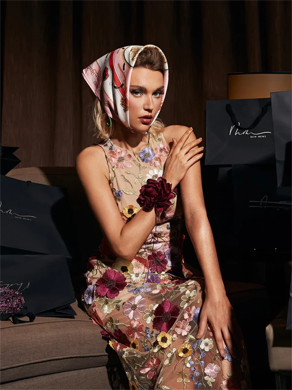 Flower Lace Embroidery Prom Dresses Crew-neck Evening Dress Elegant Sleeveless A-line Two Layers Party Dress The Clothing Company Sydney