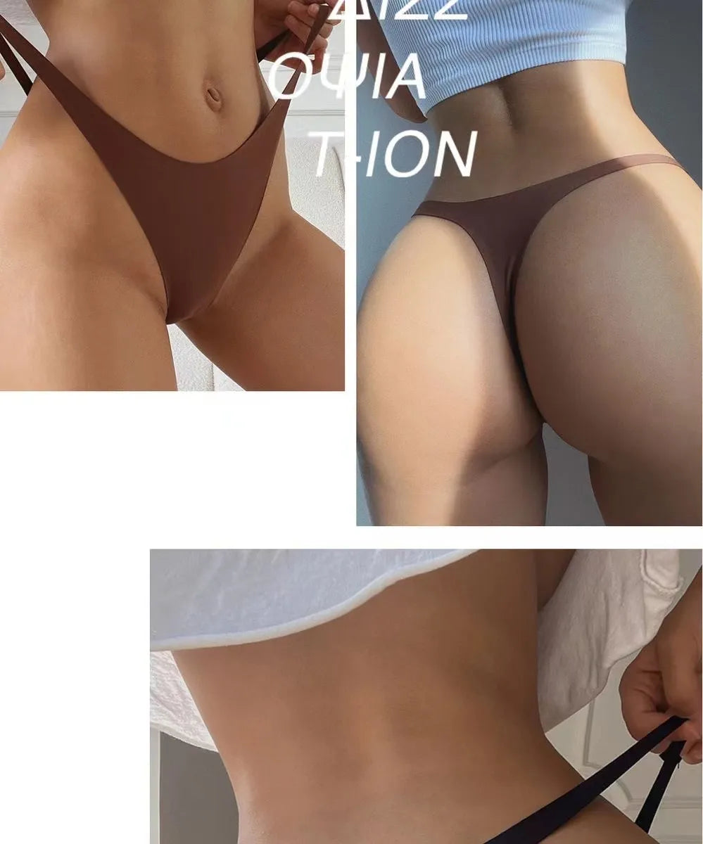 Ice Silk Seamless Panties For Women Soft Thin Band Thongs Woman Satin Underwear Female Bikini Panties G String The Clothing Company Sydney