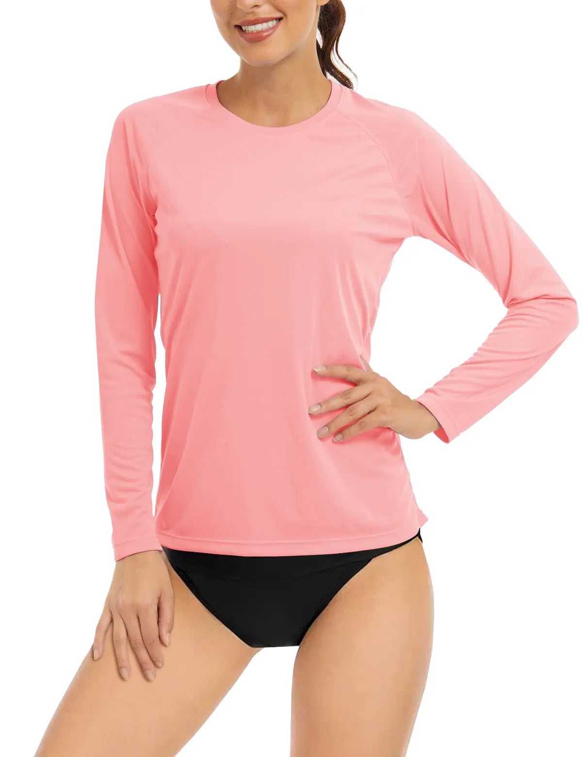 UPF 50+ Sun Skin Protection Quick Dry T-Shirts Women's Long Sleeve Outdoor Performance Tee Shirts Summer Casual Tops - The Clothing Company Sydney
