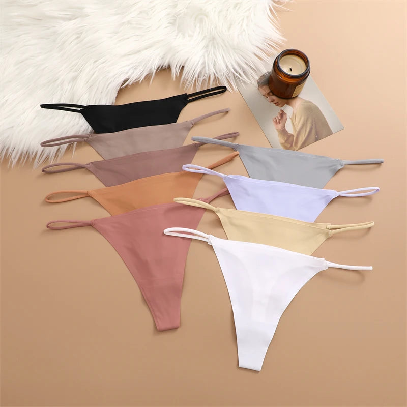 3 Pack Women Seamless Thongs Low Waist Bikini Panties Female Underpants T-back Underwear - The Clothing Company Sydney