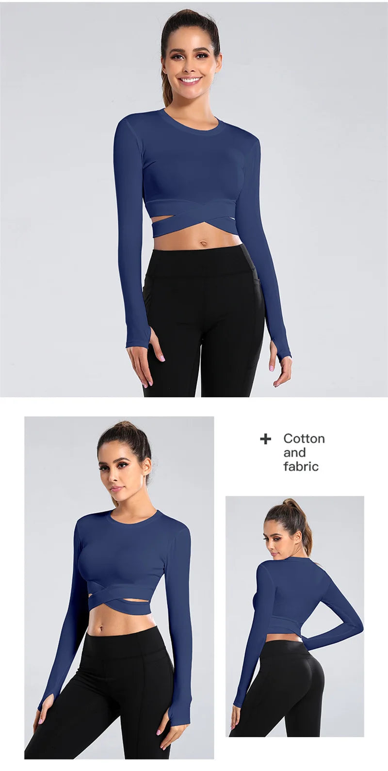 Long Sleeve Midriff Yoga Tops Sports Fitness Crop Top Gym Shirts Slim Fit Running Tank Tops Criss Cross Top The Clothing Company Sydney