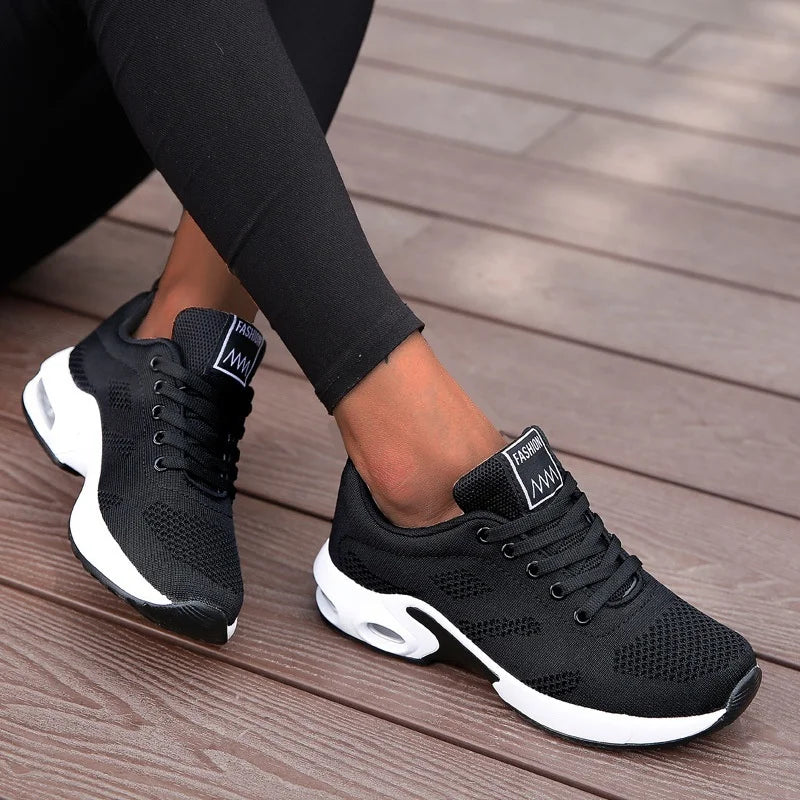 Women's Vulcanized Shoes Platform Casual Sneakers Shoes Flats Mesh Breathable Running Summer Sports Tennis Shoes - The Clothing Company Sydney