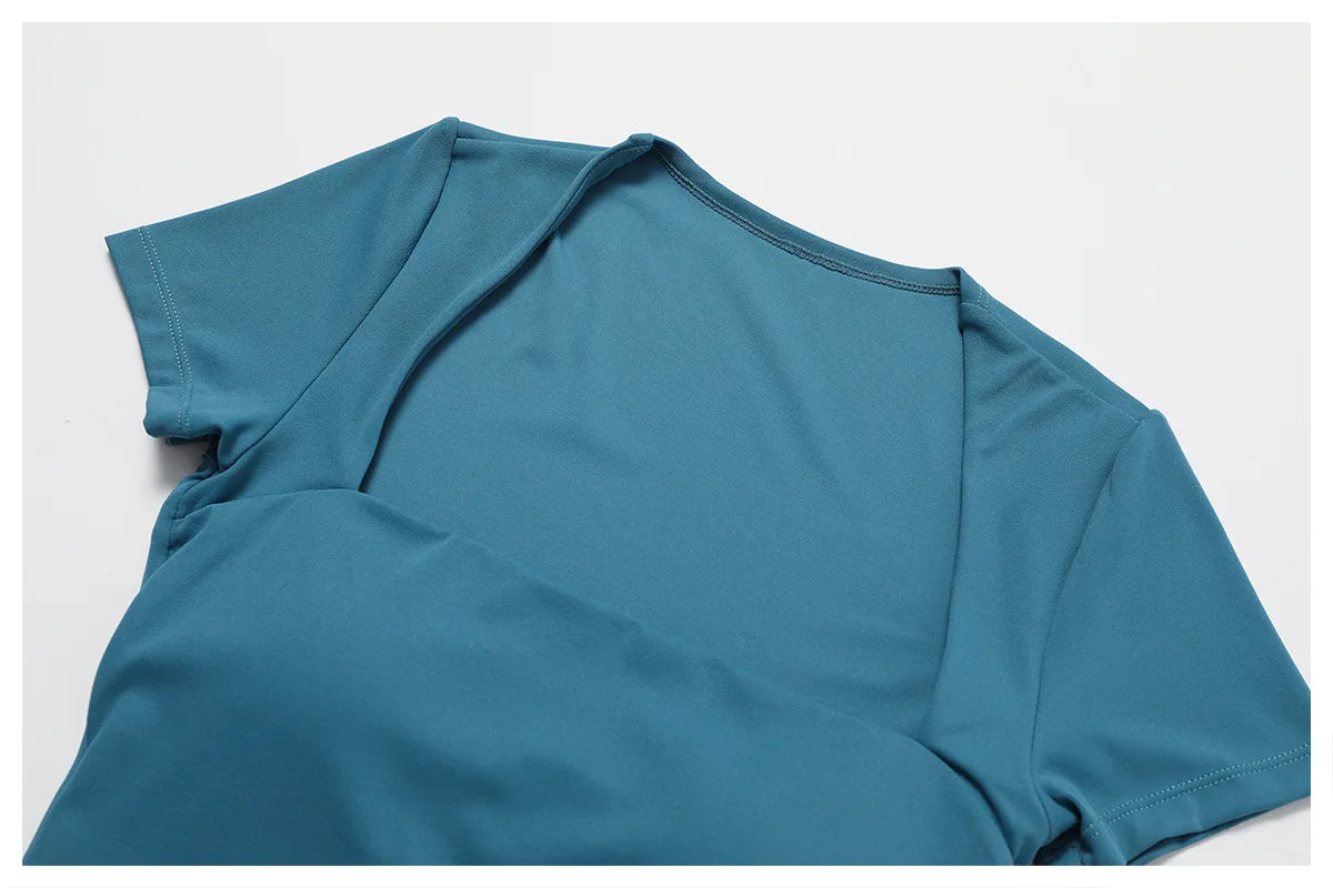 Short Sleeve One Piece Yoga Suit Women's Gym Workout Tracksuit Sports Fitness Exercise Yoga Bodysuit Shorts - The Clothing Company Sydney