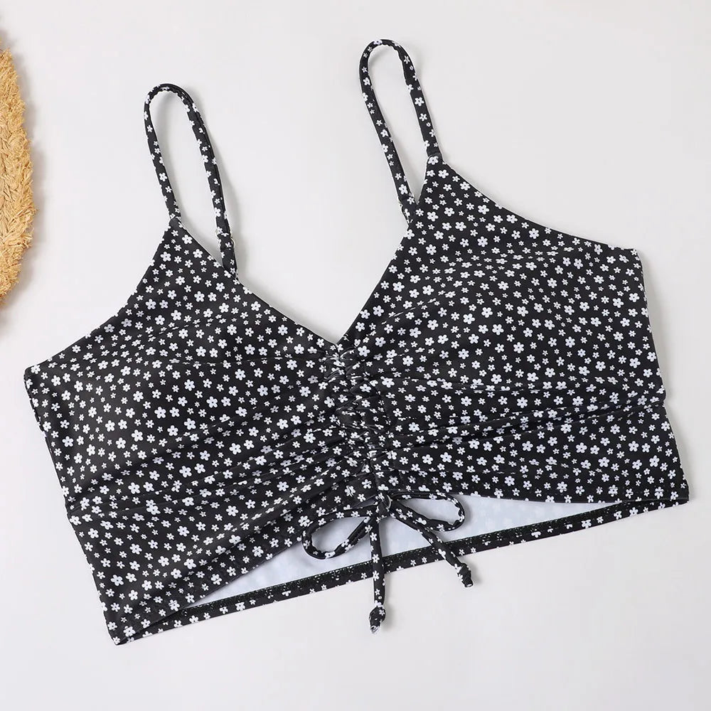 2 Piece High Waist Bikini Swimsuit Women Push Up Bikini Floral Swimsuit Print Swimwear Swim Trunks Bathing Suit - The Clothing Company Sydney